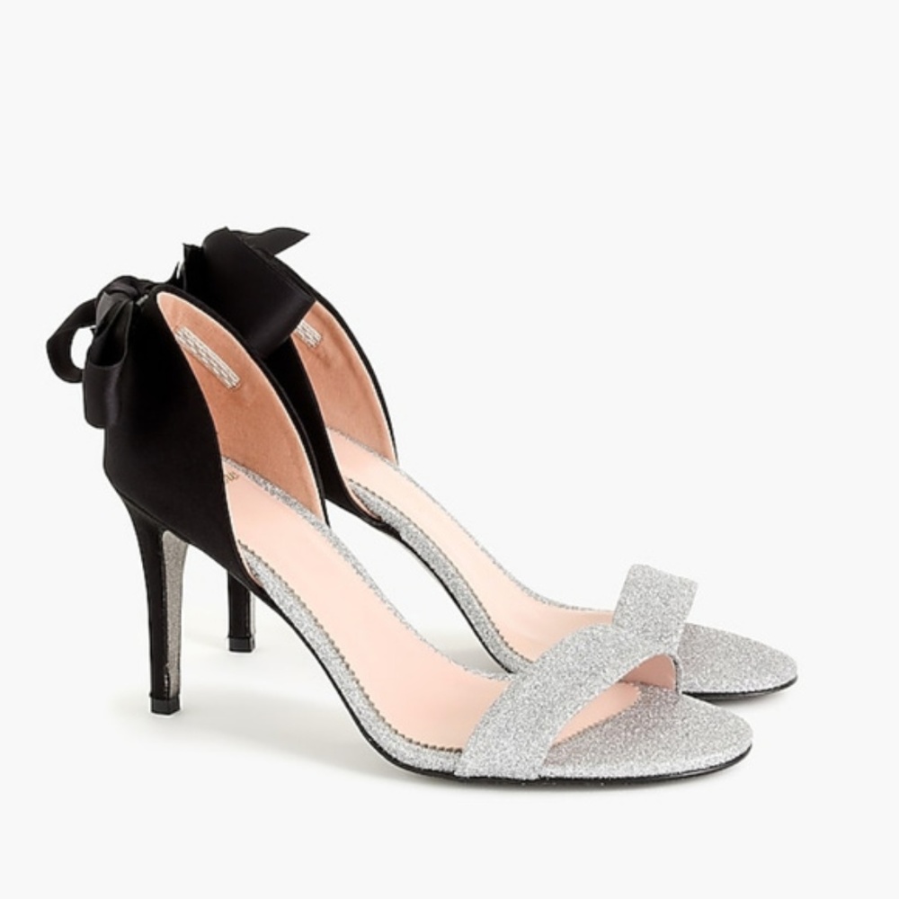 J. Crew Black and Silver Heels